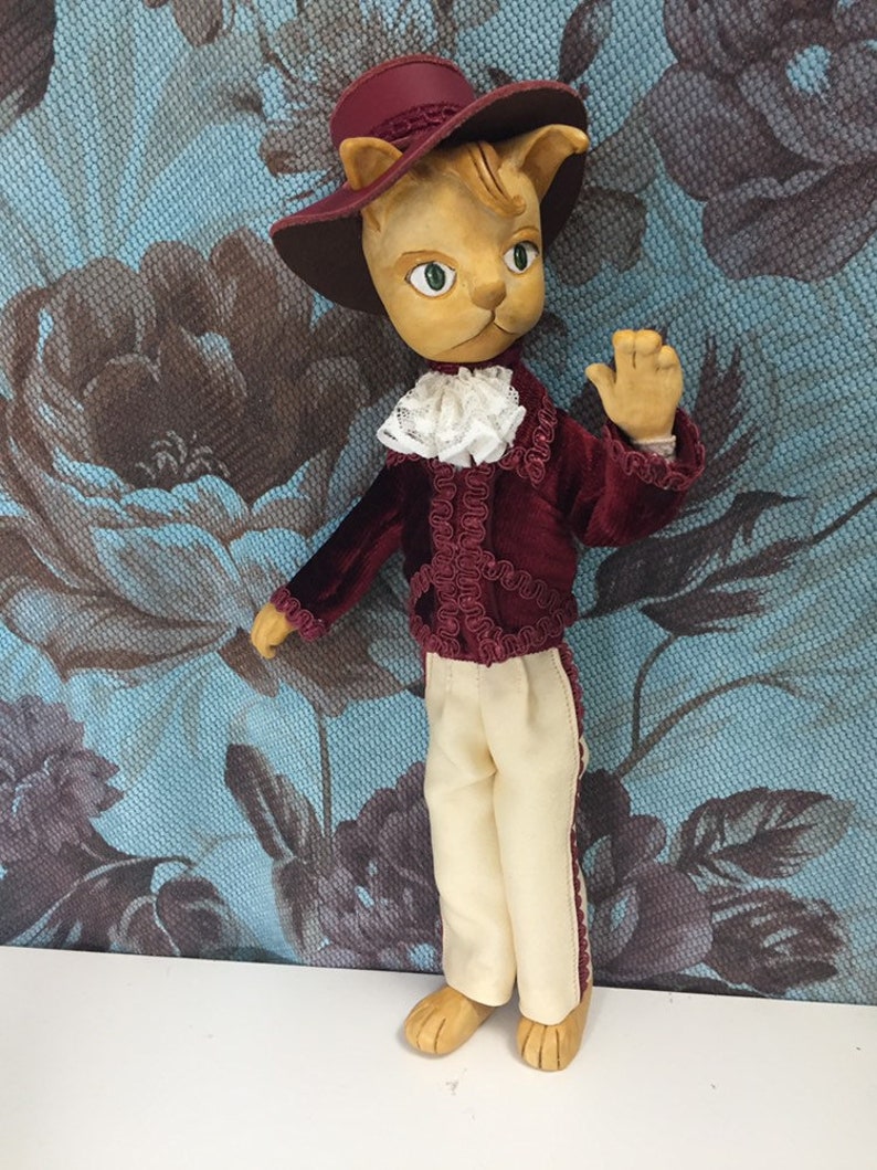 Der Herr Herr der Katzen OOAK Art Doll Sammlerpuppe, Polymer Clay Figur Bild 8