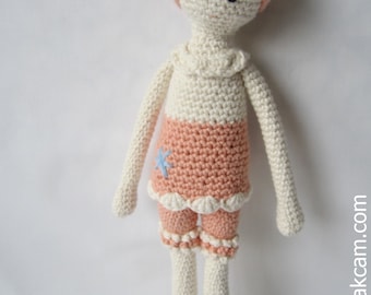 Crocheted  Doll -  made from certified 100%  organic cotton yarn