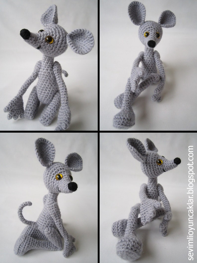 Amigurumi 5 ways jointed Mouse Pattern image 3