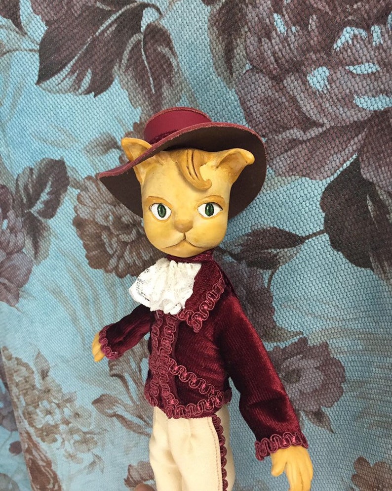 Der Herr Herr der Katzen OOAK Art Doll Sammlerpuppe, Polymer Clay Figur Bild 6