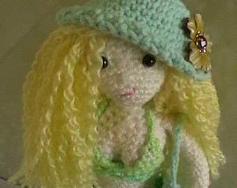 編みぐるみ人形のパターン ジャミラ人形、かぎ針編みの女の子人形の