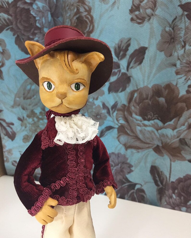 Der Herr Herr der Katzen OOAK Art Doll Sammlerpuppe, Polymer Clay Figur Bild 5