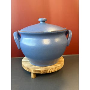 Dansk Mesa Himmelblauer Steingut-Bohnentopf mit Deckel, 2 l, Portugal Keramik