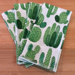 Collezione Southwest, tovaglioli da cena in tessuto con stampa cactus Saguaro, 100% cotone