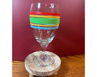 Copa de té helado a rayas coloridas Vintage Fiestaware Coodinates de Homer Laughlin