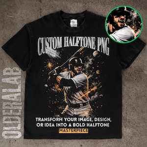 Aangepast halftoon T-shirtontwerp • Gepersonaliseerde foto naar kunst (digitale png) afbeelding 1
