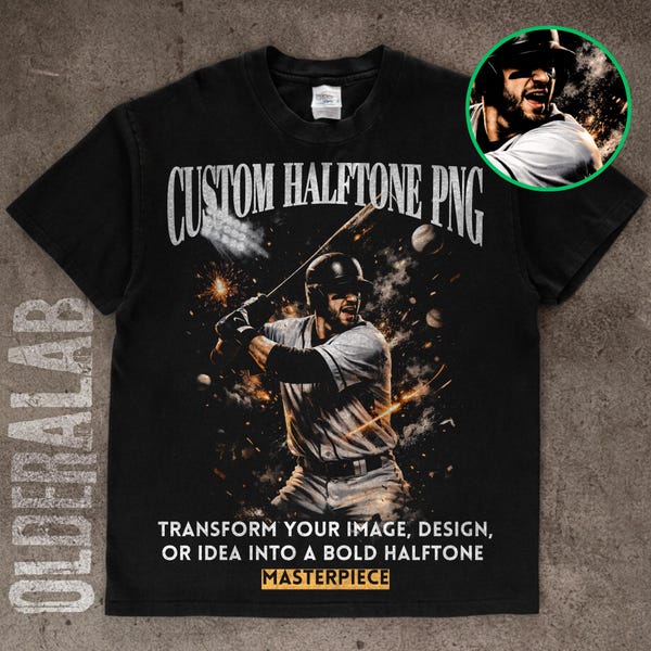 Diseño de camiseta de semitonos personalizado • Foto personalizada a arte (PNG digital)