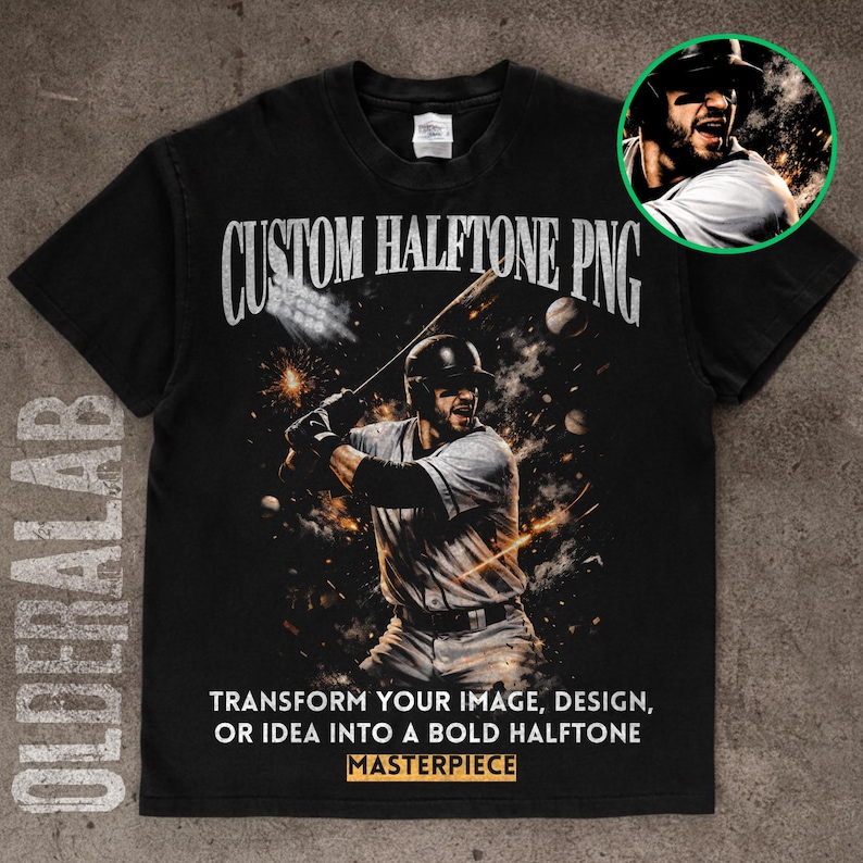 Aangepast halftoon T-shirtontwerp • Gepersonaliseerde foto naar kunst (digitale png) afbeelding 1