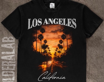 Los Angeles Vintage T-Shirt PNG Design (16x20 in, 300 DPI, Digital Download)