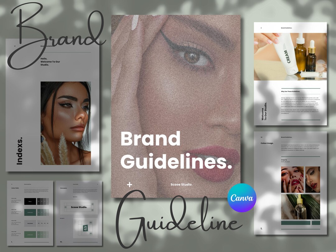 Minimal Brand Guideline Template Fully Editable Canva Brand Identity ...