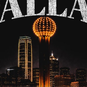 Dallas Texas Halftone Design | Vintage Black T-Shirt PNG | 16 x 20 in | 300 dpi image 2