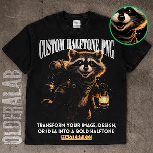 Aangepast halftoon T-shirtontwerp • Gepersonaliseerde foto naar kunst (digitale png) afbeelding 7