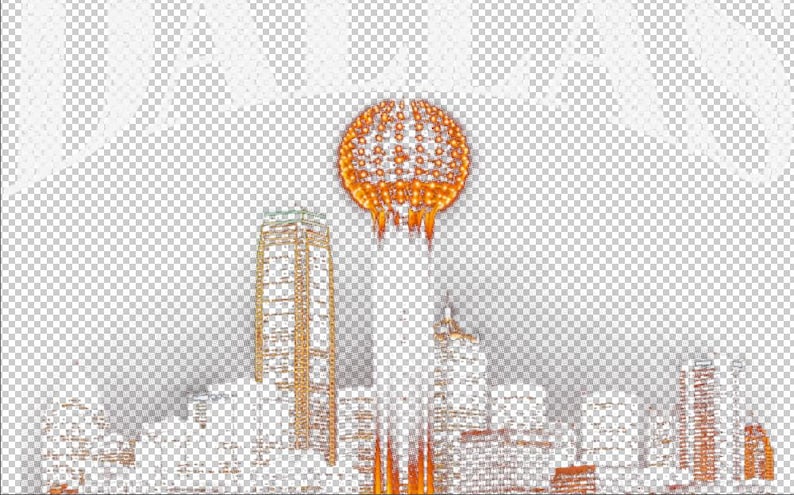 Dallas Texas Halftone Design | Vintage Black T-Shirt PNG | 16 x 20 in | 300 dpi image 3