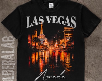 Las Vegas Halftone Design | Retro Graphic Tee | 16 x 20 in - 300 dpi