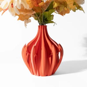 Veno 3D Printed Vase | Modern Geometric Flower Vase | Unique Minimalist Home Decor | Boho Chic Living Room Accent | Contemporary EcoFriendly