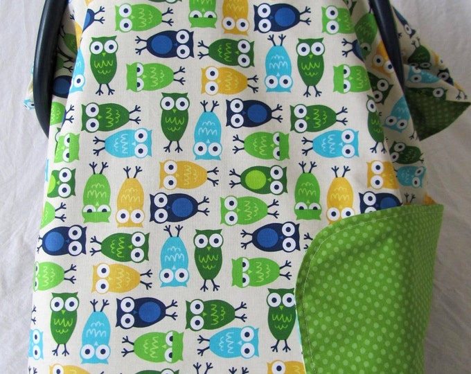 Infant Car Seat Cover / Canopy night Owls Etsy