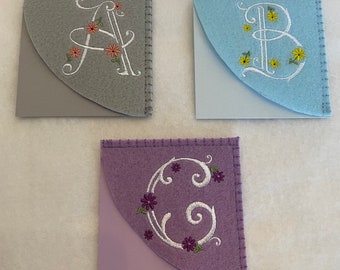 Monogram Corner Bookmark