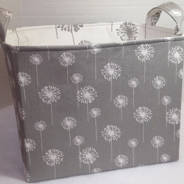 Super-sized Gray Dandelion Fabric Basket