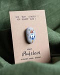 Hand-painted courage stone, encourager, lucky charm, pebble, power stone, strength stone, affirmation stone, affirmation card, rocket