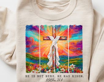 He is not here, he has risen shirt, easter shirt, Christian Shirt, Jesus Easter Shirt, jesus christ easter, bunny shirt, faith shirt