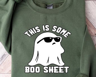 This is Some Boo Sheet Halloween Shirt Comfort Colors Retro Halloween Tshirt Cool Ghost Crewneck Funny Halloween T Shirt Gift for Halloween
