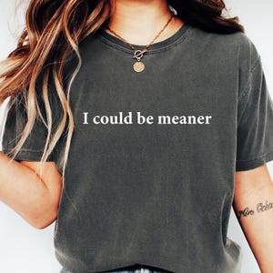 Comfort Colors® I Could Be Meaner Shirt, Spicy Attitude Shirt, Funny Humor Shirt, Sarcastic Shirt, Funny Quote Shirt, Sarcasm Shirt