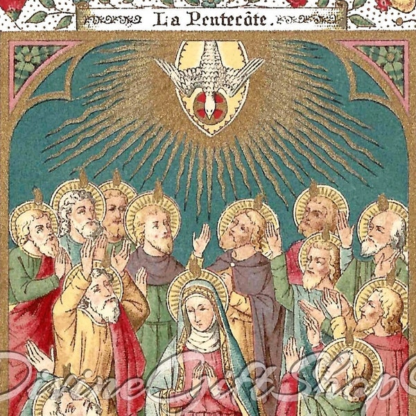Pentecost Icon Print | Catholic Artwork | Catholic Art Print | Catholic Gift | Home Decor | Easter Print