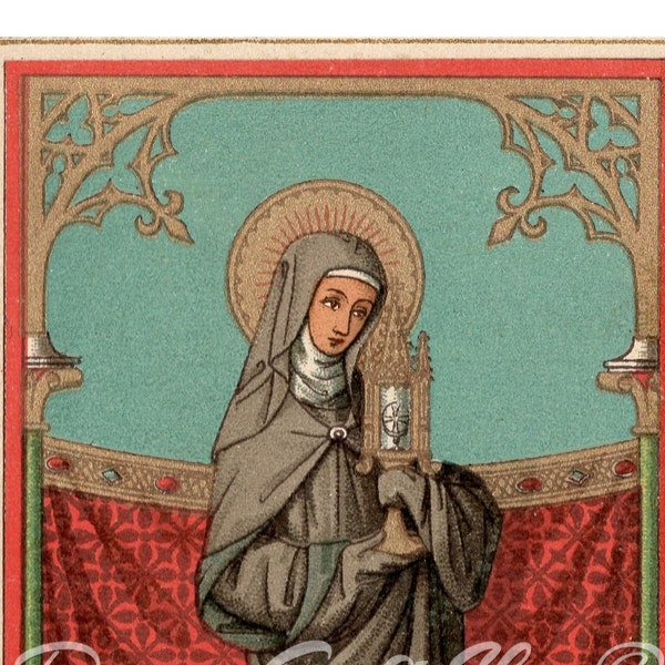 St. Clare of Assisi Icon Print; Founder of the Order of Poor Ladies; One of the First Followers of St. Francis of Assisi; Catholic Artwork