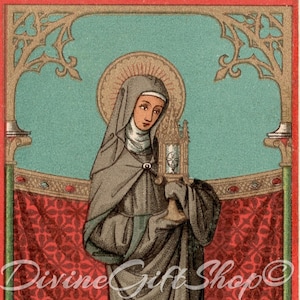St. Clare of Assisi Icon Print - Founder of the Order of Poor Ladies, One of the First Followers of St. Francis of Assisi - Catholic Artwork