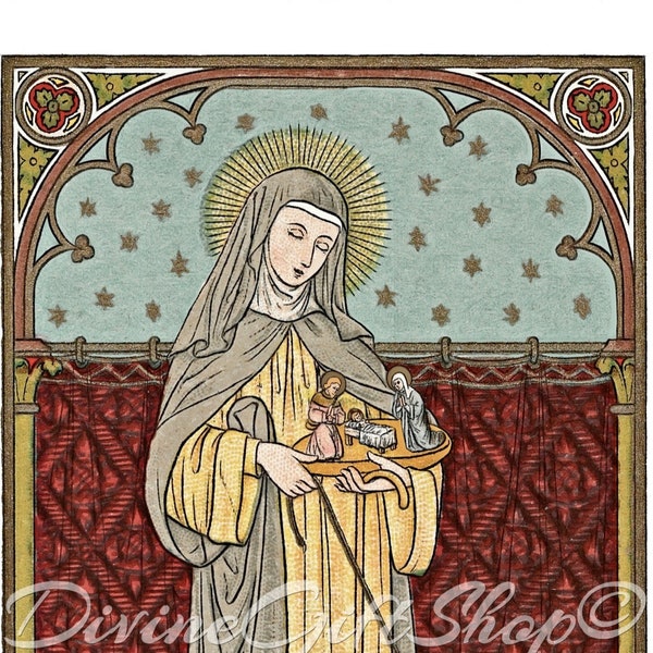 Icon St. Margaret of Castello Patron Saint of Disabled and the Blind & Devotion of the Nativity.