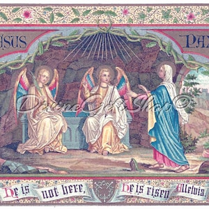 Saint Mary Magdalene &quot;He Has Risen&quot; Icon Print - Patroness of Converts, Penitent Sinners, Women - Saint Print - Easter Icon - Catholic Art