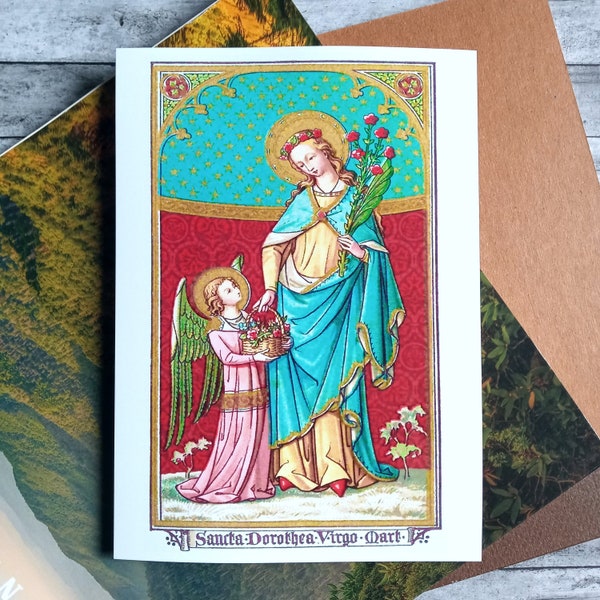 Saint Dorothy Icon Print - Patron Saint of Brides, Newlyweds - Saint Prints - Catholic Artwork - Catholic Treasures - Devotion