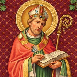 St. Augustinus-pictogramafdruk | Patroonheilige van kinderen, brouwers en alcoholisten