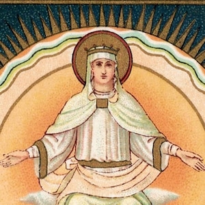 Our Lady of Grace Icon Print, Gorgeous Icon of Virgin Mary Queen of Heaven, Catholic Artwork, Catholic Print
