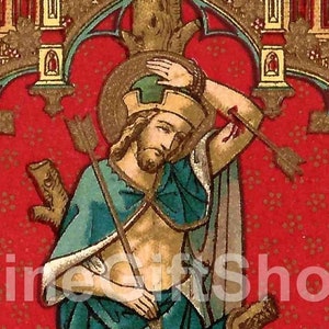 Saint Sebastian Icon Print | Patron Saint of Athletes, Sports | Saint Print | Catholic Artwork