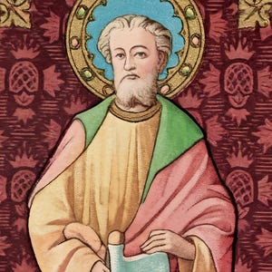 St Matthias the Apostles Icon Print, Chosen by God to replace Judas | Patron Saint of Alcoholic, Addiction, Carpenter, Tailor | Catholic Art