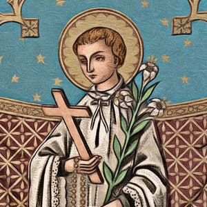 Ikone St. Aloysius Gonzaga, Schutzpatron der Jugend und Studenten, St Aloisius de Gonzague, St. Louis de Gonzague, Luigi Gonzage, katholische Kunst