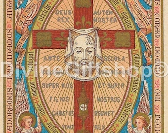 The Holy Face of Jesus Christ Icon Print - Imprimatur from Belgium - Catholic Artwork - Catholic Devotion