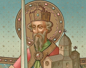 VERY RARE! King Charlemagne Icon Print; Gorgeous Catholic Artwork; Catholic Art Print; Home Decor