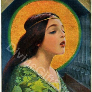 St. Cecilia Icon Print | Called The Chant of the Passion -Martyrdom- of Saint Cecilia| Patroness of Musicians | Icon Saint Print |