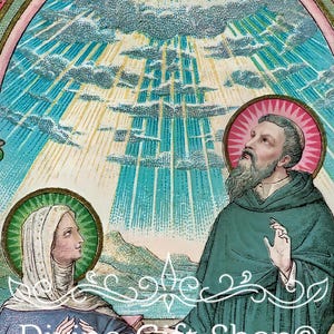 St Monica and St Augustine Icon Print | Gorgeous Icon of Mother and Son | Saint Print | Catholic Artwork | Catholic Vintage
