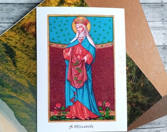 St. Elizabeth of Hungary Art Print Catholic Patron Saint - Etsy