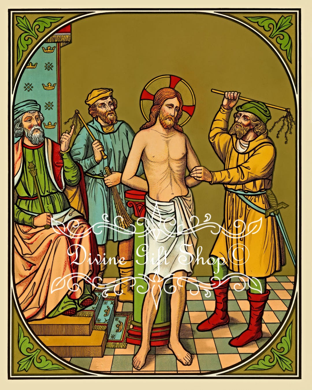 Jesus Christ Scourging Icon Print: Sorrowful Mystery, Restored Catholic ...