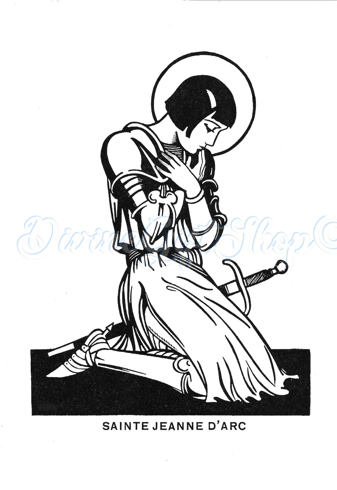 St Joan of Arc Icon Print Beautiful Art Deco of the Saint at | Etsy
