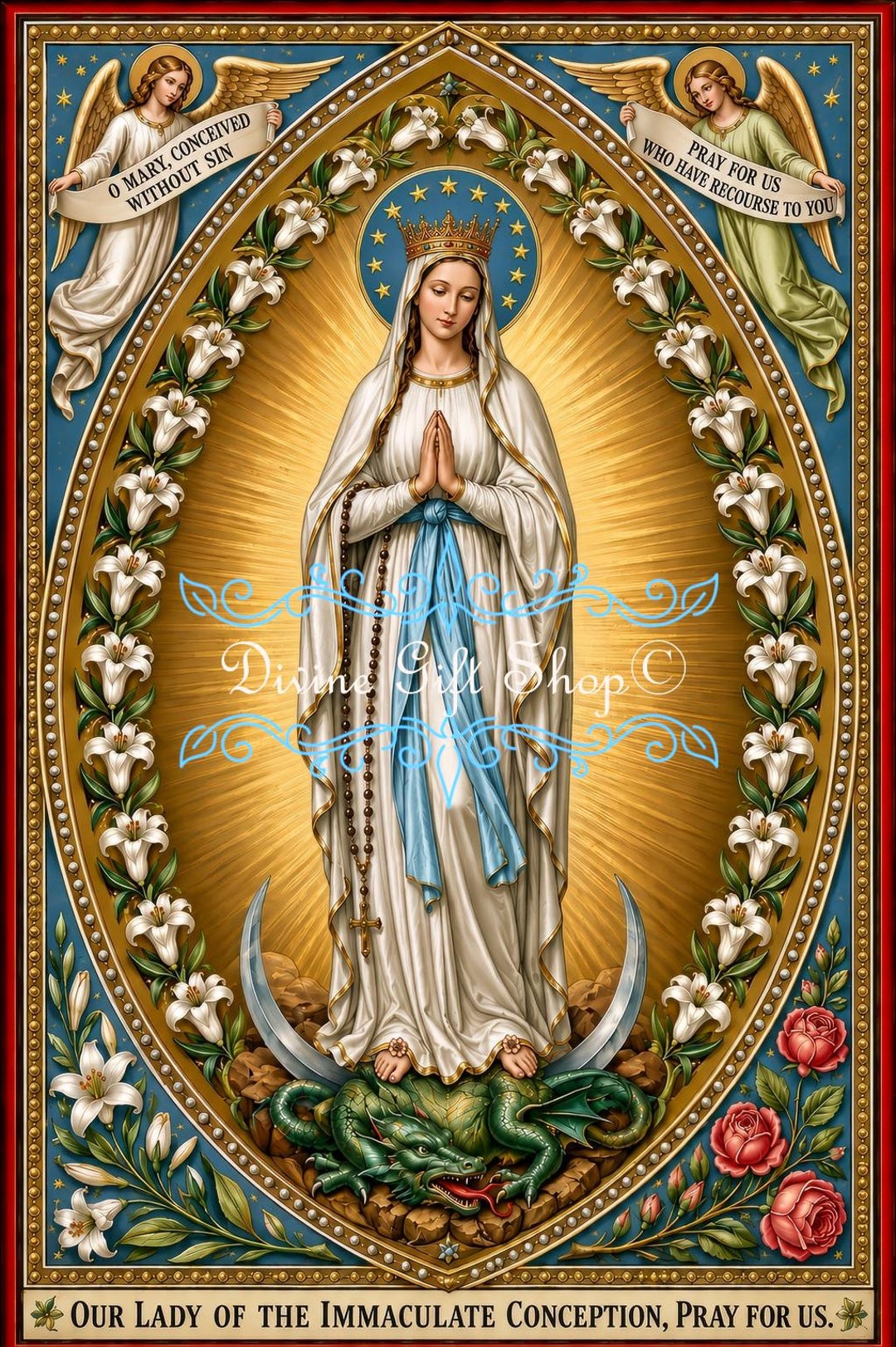 Our Lady of the Immaculate Conception Icon Print | Virgin Mary Queen of ...