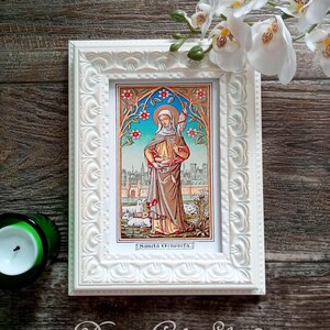 Impression d'icône Sainte-Geneviève | Magnifique patronne de Paris, peste, catastrophes naturelles, personnes dans le besoin | Sainte-Genofeva | Oeuvre d'art catholique
