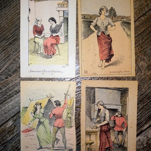 Antique French Lot 4 post cards of St. Joan of Arc. Very Old Very Rare Antique of Saint Joan Of Arc.