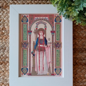 St Queen Mathilda Icon Print | Patron Saint of Parents of Large Families | Gorgeous St. Matilda Print | Catholic Artwork | Queen Mathilde