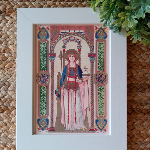 St Mathilda Icon Print; Patron Saint of Parents of Large Families; Gorgeous St. Matilda Print; Catholic Artwork; Catholic Gift; Home Decor