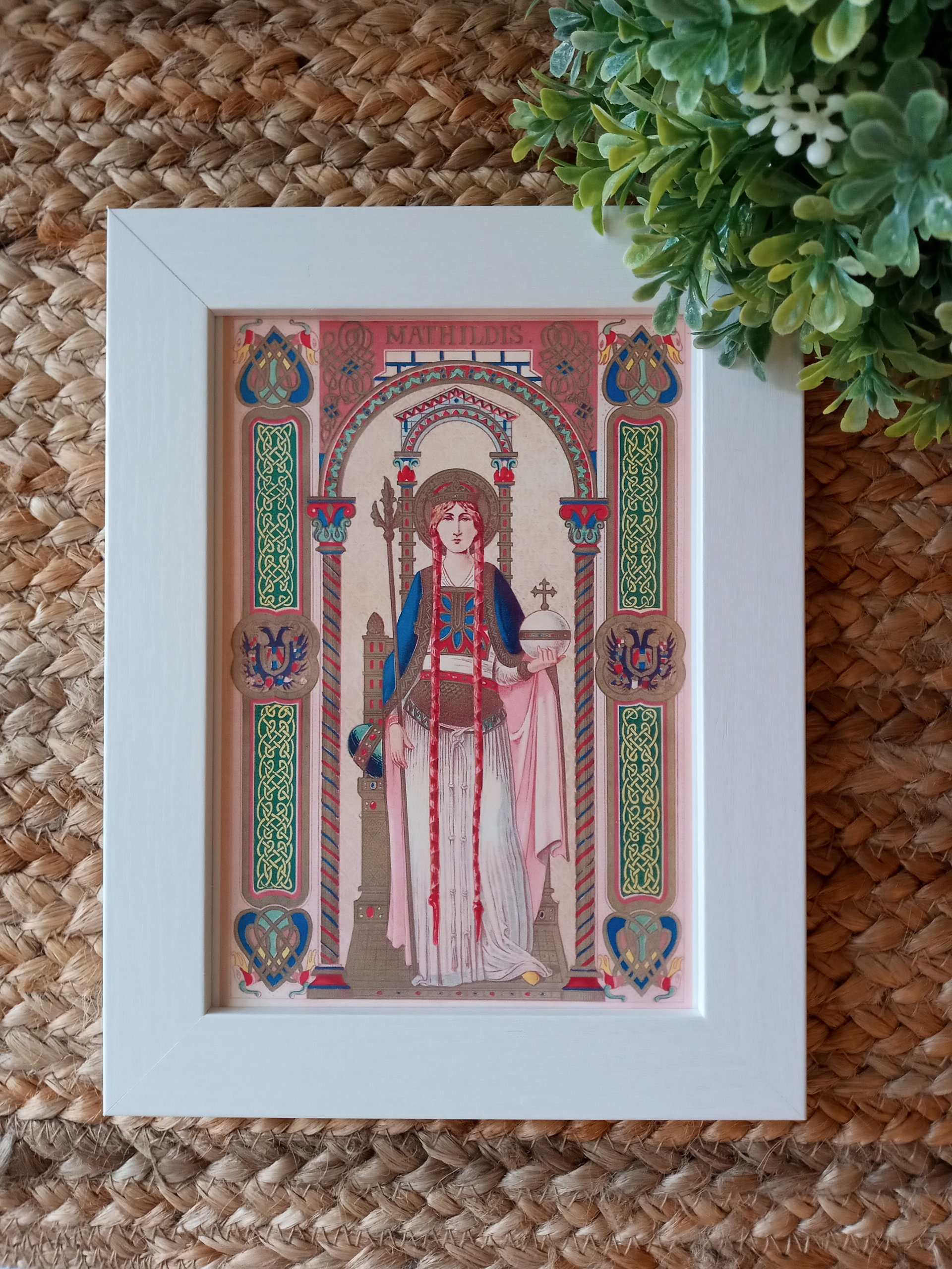 Sint Mathilda Icon St. Queen Mathilda Icon Print | Patron Saint of Parents of Large ...